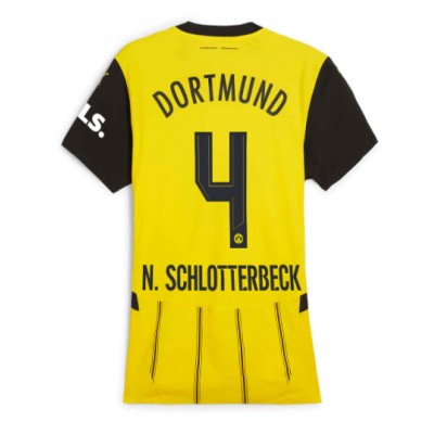 Ženski Nogometni dresi Borussia Dortmund Nico Schlotterbeck #4 Domači 2024-25 Kratek Rokav Ženski Nogometni dresi Borussia Dortmund Nico Schlotterbeck #4 Domači 2024-25 Kratek Rokav